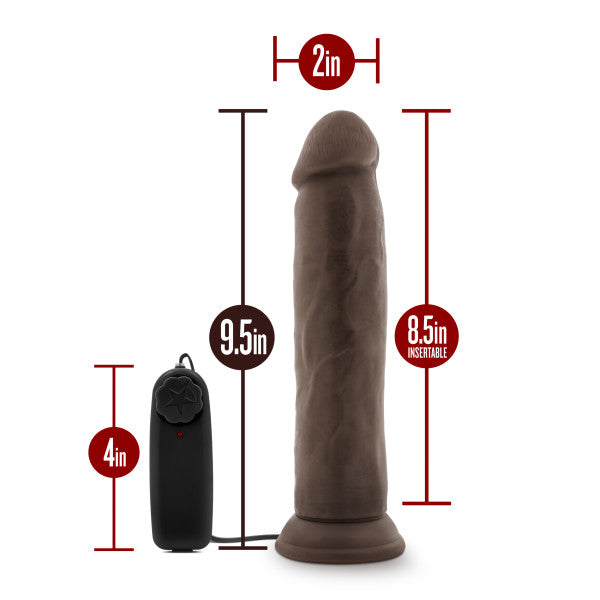 Dr. Skin - Dr. Throb - 9.5in Vibrating Realistic Cock With Suction Cup - Chocolate