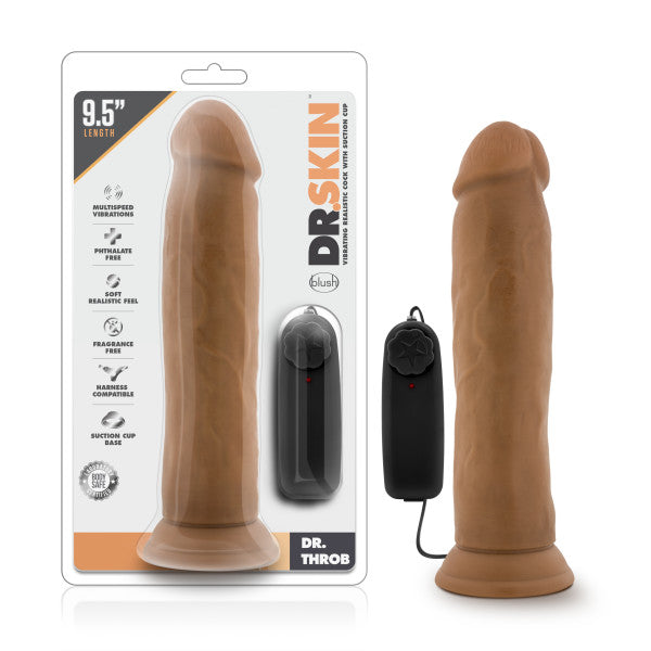 Dr Skin Dr Throb Vibe Cock W/suction Moc