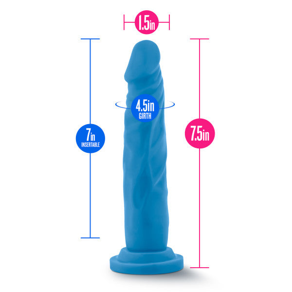 Blush Neo Dual Density 7.5 Cock - Neon Blue