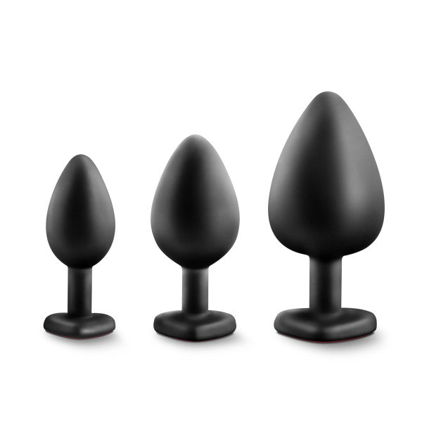 Blush Luxe Bling Plugs Training Kit - Black w/Red Gems
