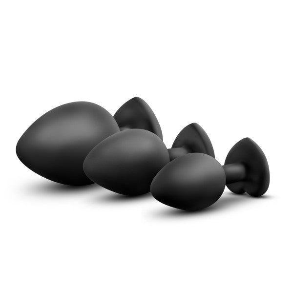Blush Luxe Bling Plugs Training Kit - Black w/Red Gems