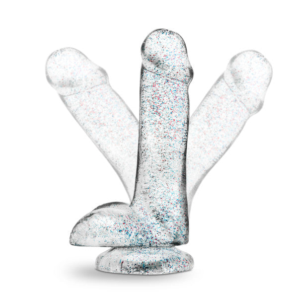 Naturally Yours - 6" Glitter Cock - Sparkling Clear