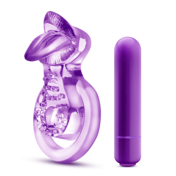 Play With Me - Lick It - Vibrating Double Strap Cockring - Purple