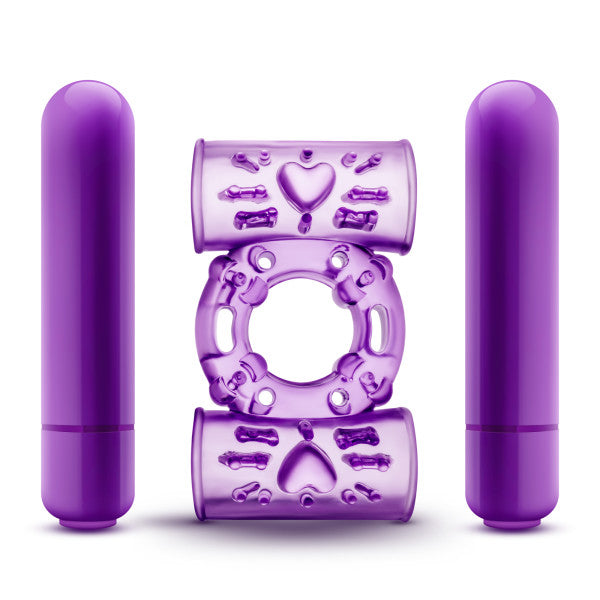 Play With Me - Double Play - Dual Vibrating Cockring - Purple