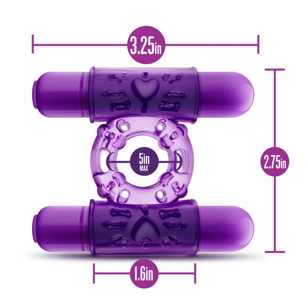 Play With Me - Double Play - Dual Vibrating Cockring - Purple