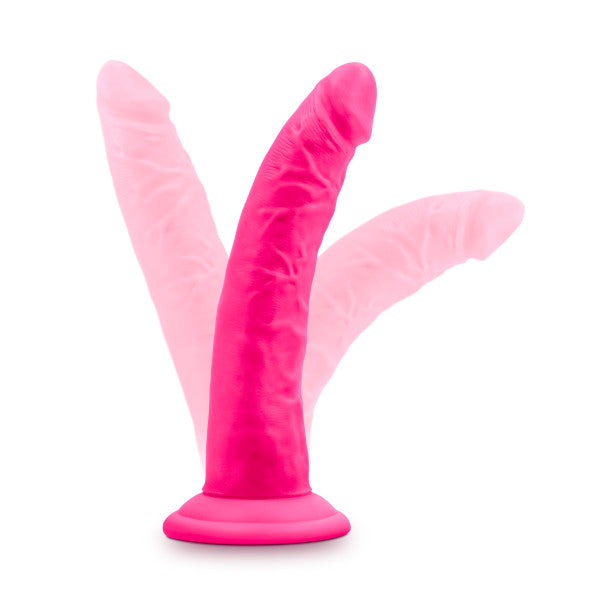 Blush Neo Elite 7.5 Silicone Dual Density Cock w/Balls - Neon Pink