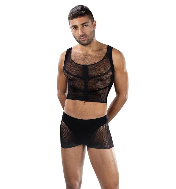 Fishnet Armor 2 Piece Set Black