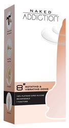 Naked Addiction Rotating & Vibrating Dong 8" Vanilla