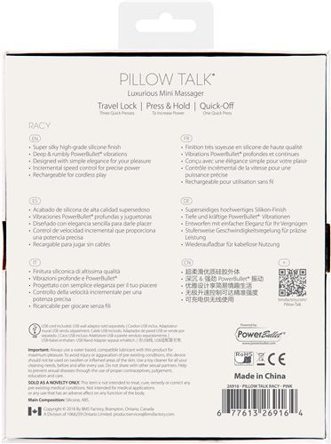 Pillow Talk Racy Mini Massager Pink