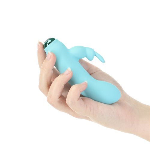 Alices Bunny Rechargeable Bullet With Removable Rabbit Sleeve Teal