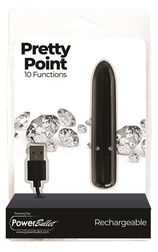 Power Bullet Pretty Point 4IN 10 Function Bullet Black