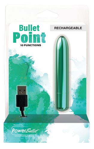 Bullet Point Rechargeable Bullet - 10 Functions Teal