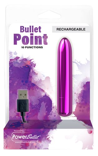 Bullet Point Rechargeable Bullet - 10 Functions Purple