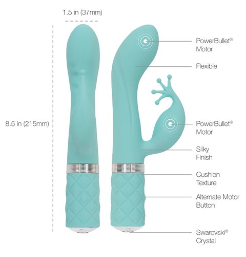 Pillow Talk Kinky Dual Massager Teal