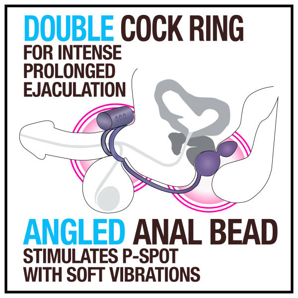 Blush Anal Adventures Platinum Silicone Anal Plug With Vibrating C Ring - Black