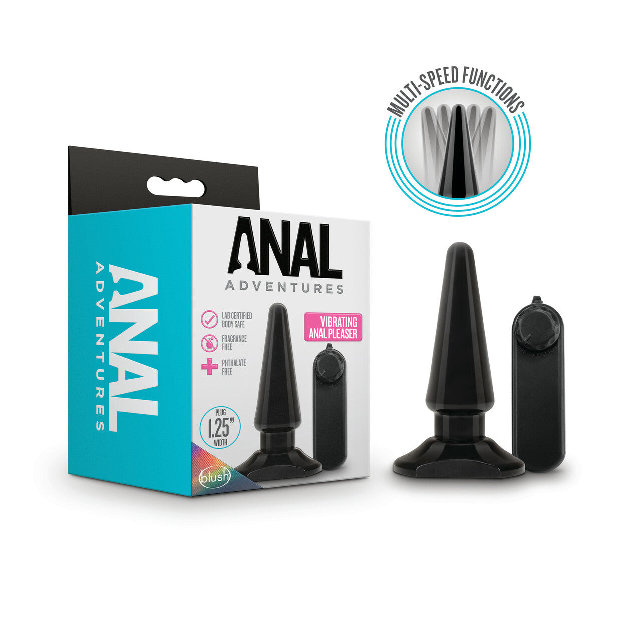 Blush Anal Adventures Basic Vibrating Anal Pleaser - Black