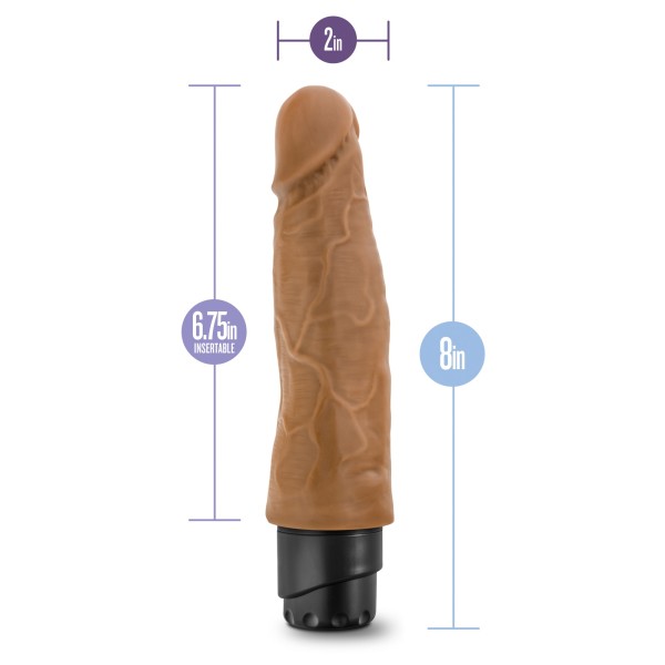 Dr. Skin - Cock Vibe - 8 Inch Vibrating Cock - Mocha