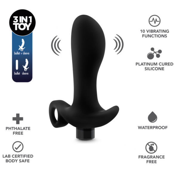 Blush Anal Adventures Platinum Silicone Vibrating Prostate Massager 01 - Black