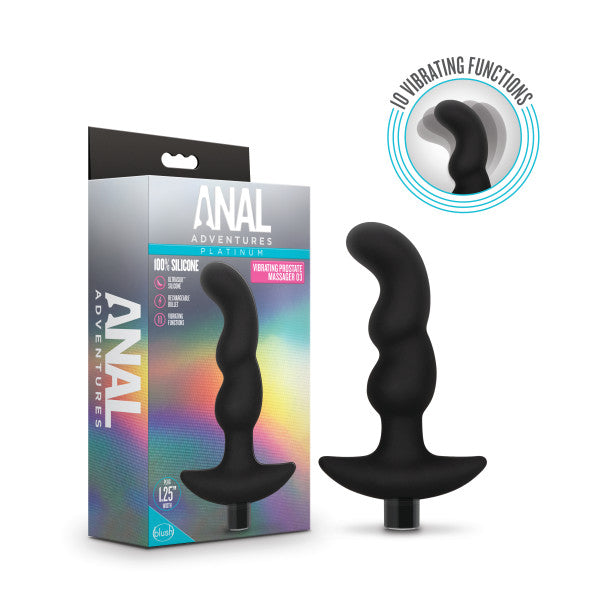 Blush Anal Adventures Platinum Silicone Vibrating Prostate Massager 03 - Black