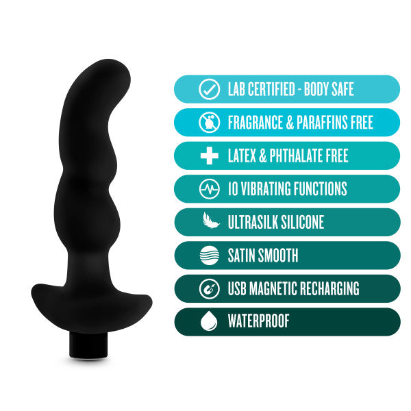 Blush Anal Adventures Platinum Silicone Vibrating Prostate Massager 03 - Black