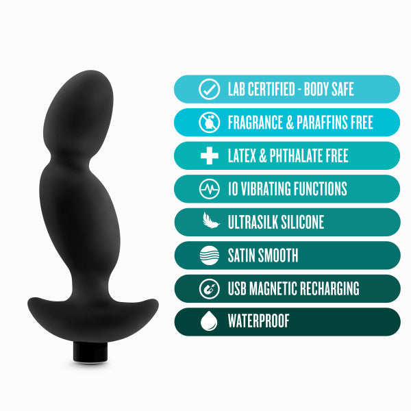 Blush Anal Adventures Platinum Silicone Vibrating Prostate Massager 04 - Black