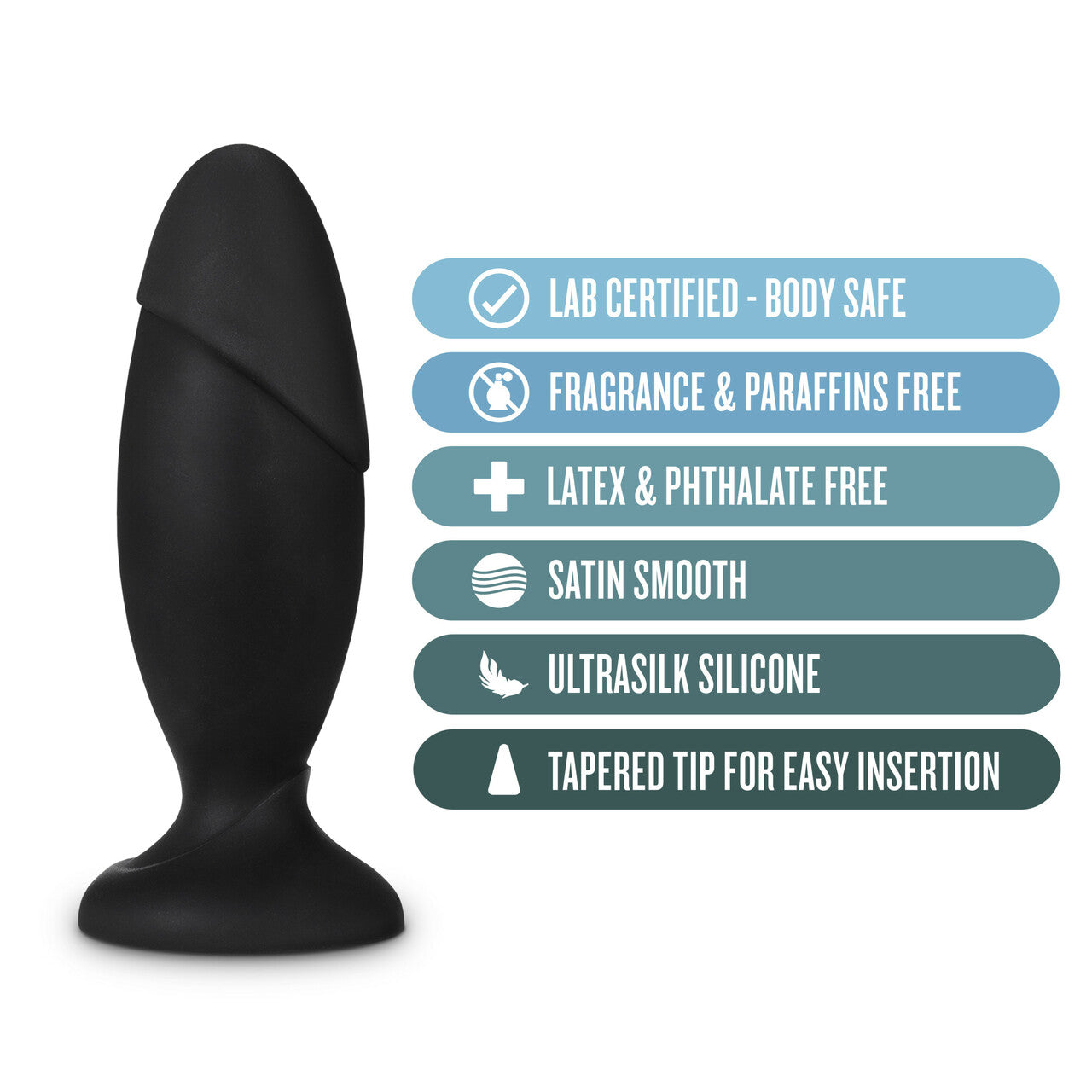 Blush Anal Adventures Platinum Silicone Rocket Plug - Black
