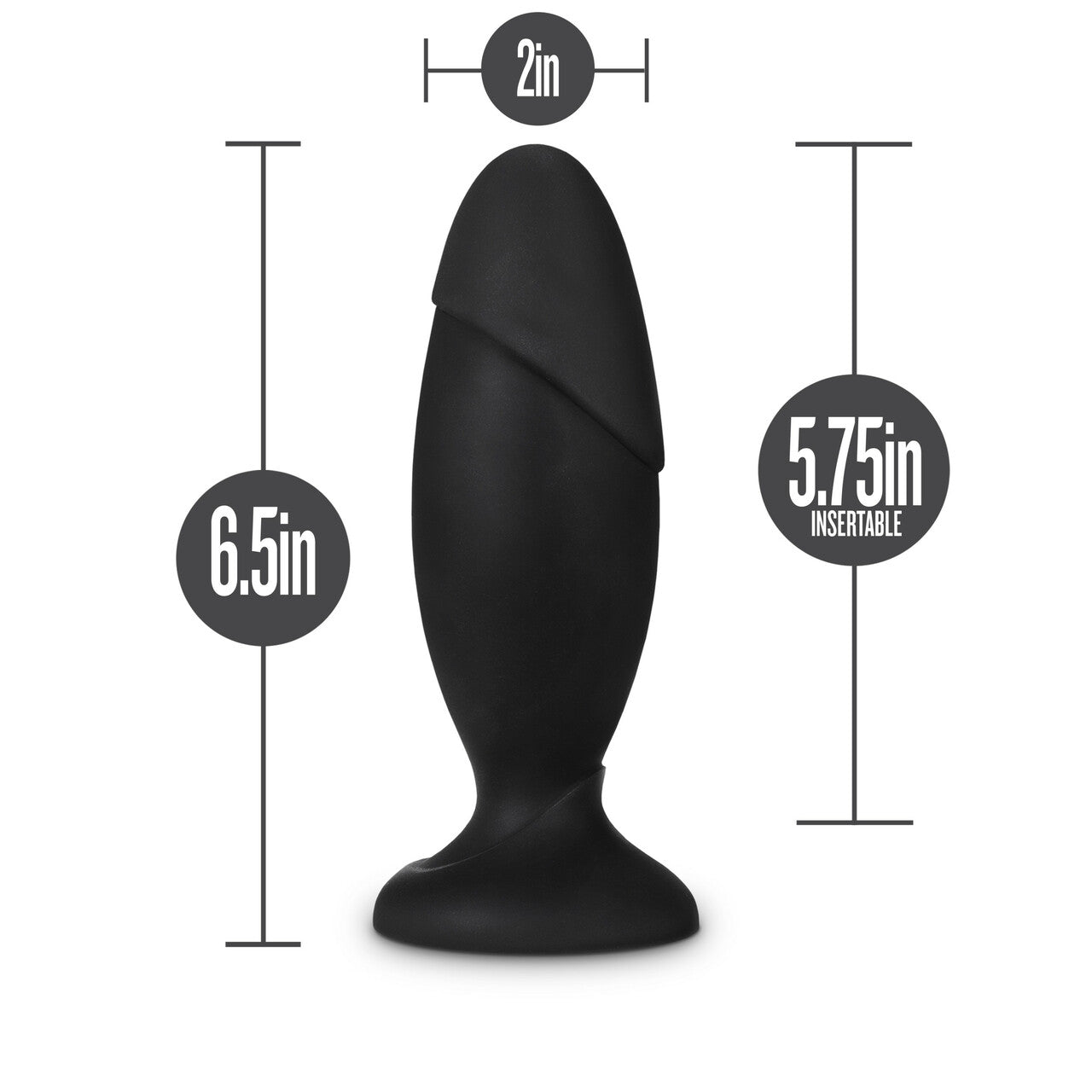 Blush Anal Adventures Platinum Silicone Rocket Plug - Black