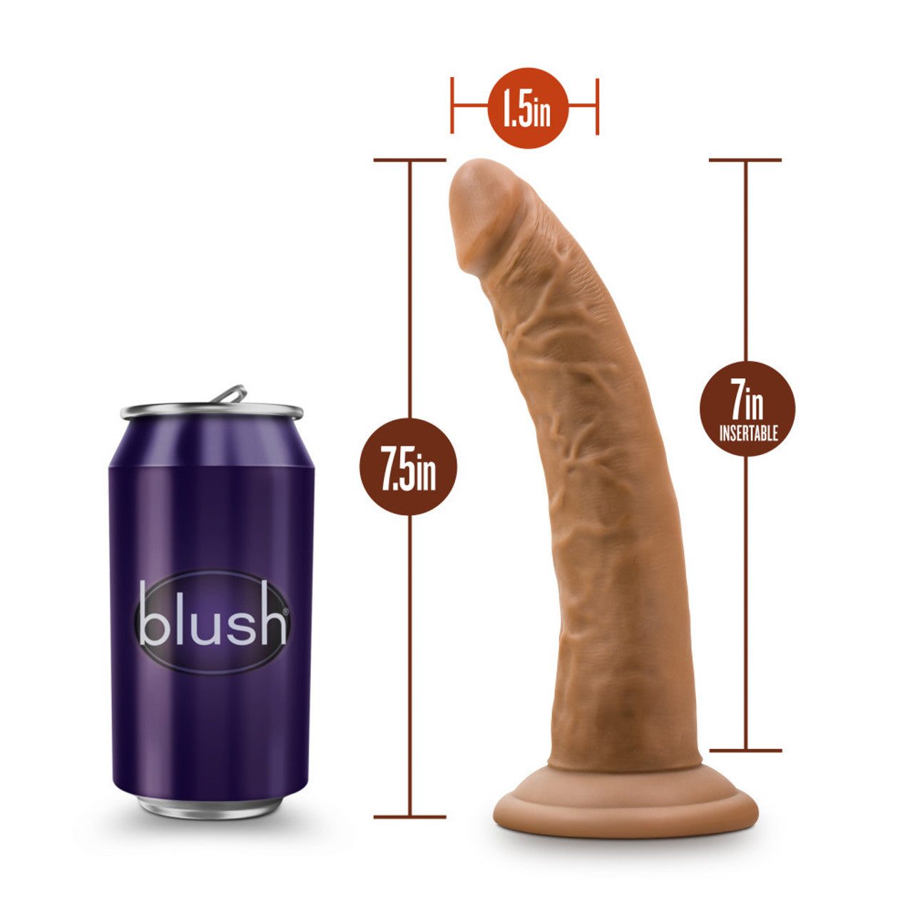 Dr Skin Cock W/suction 7 Mocha