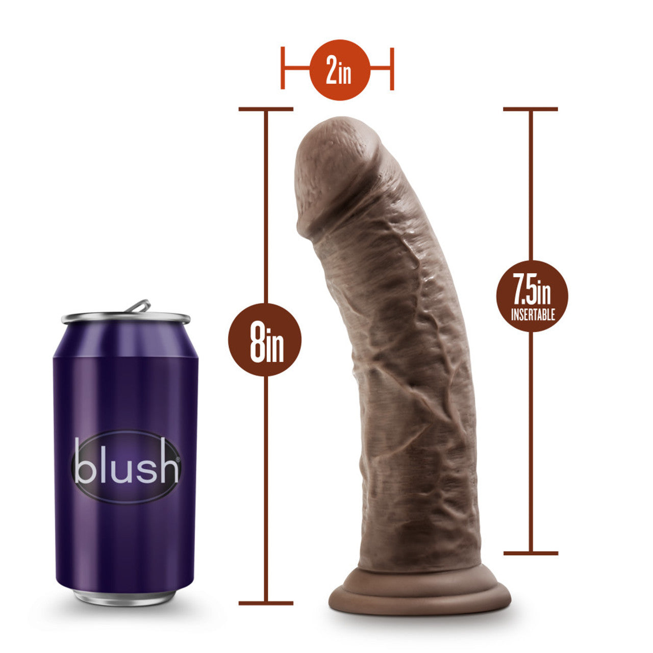 Dr. Skin - 8 Inch Cock With Suction Cup - Chocolate