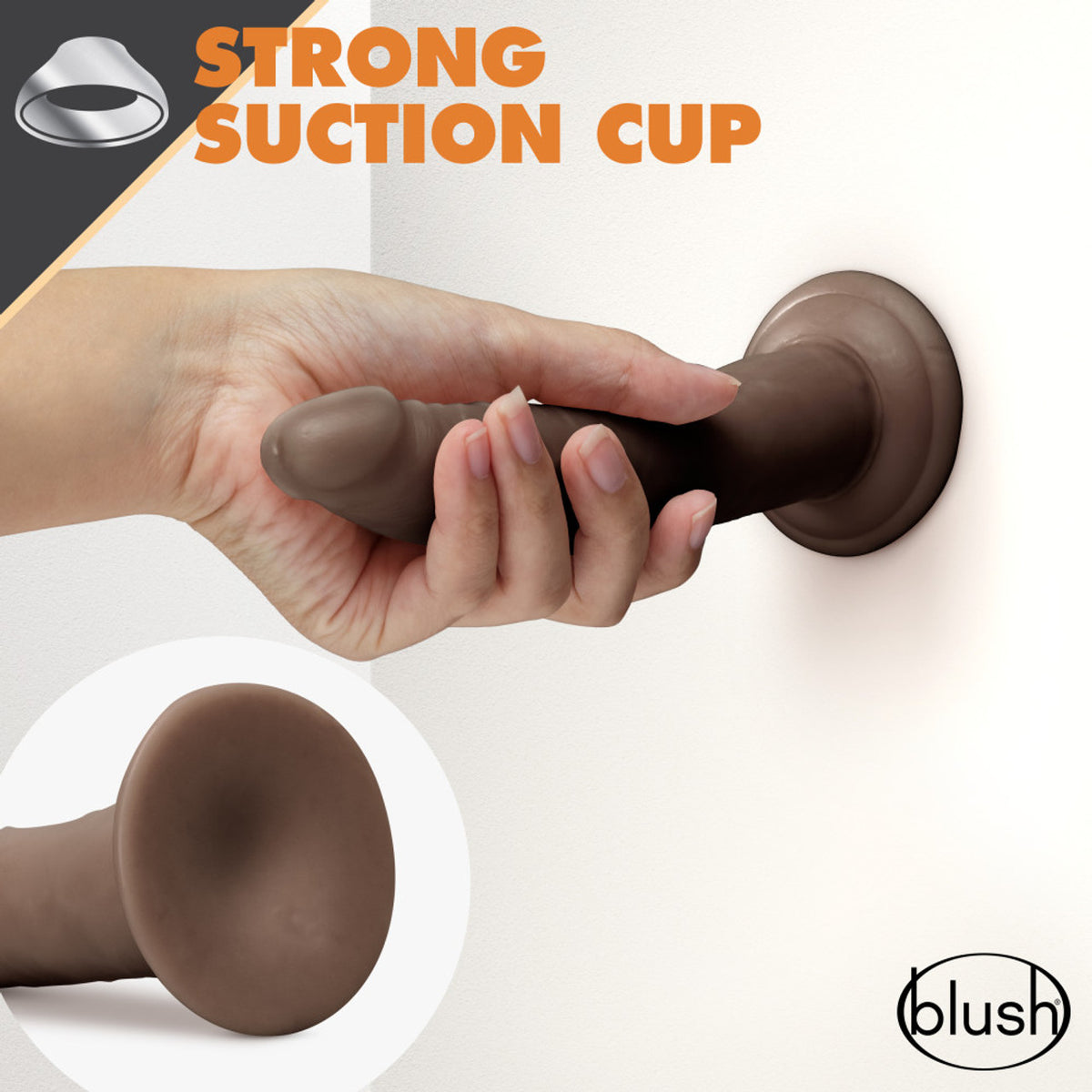 Dr. Skin Glide Self-lubricating Dildo 7.5 In. Chocolate