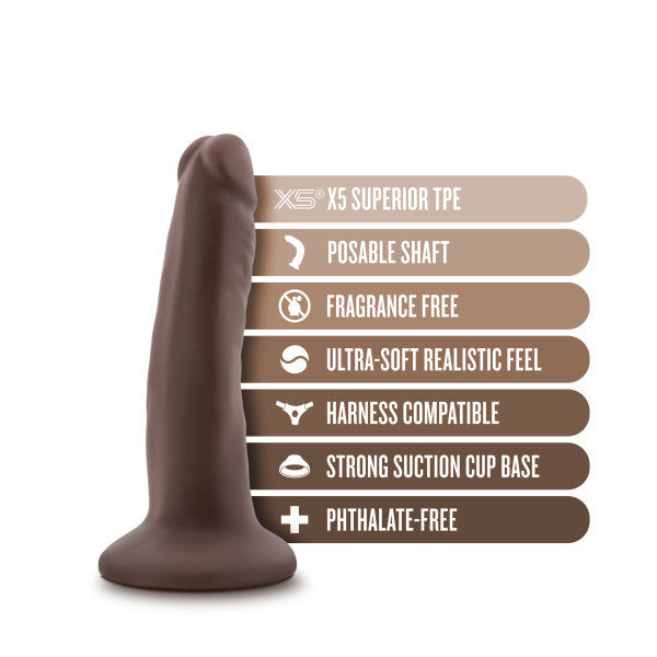 Dr. Skin Plus Posable Dildo 5 In. Chocolate