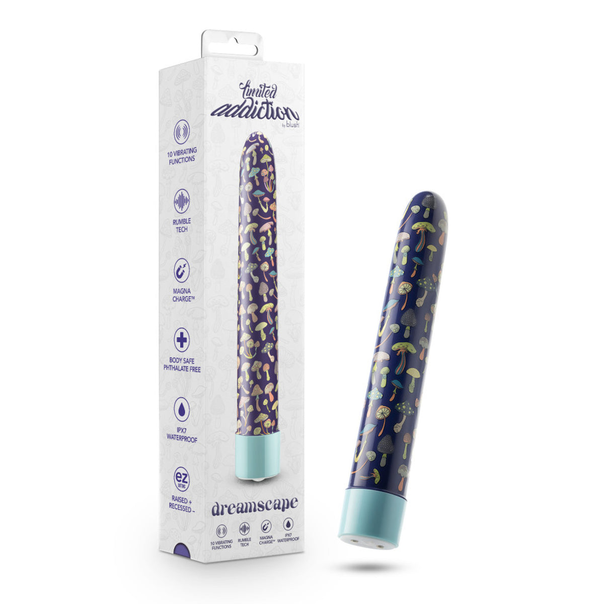 Limited Addiction Utopia Rechargeable 7 In. Vibrator Aqua