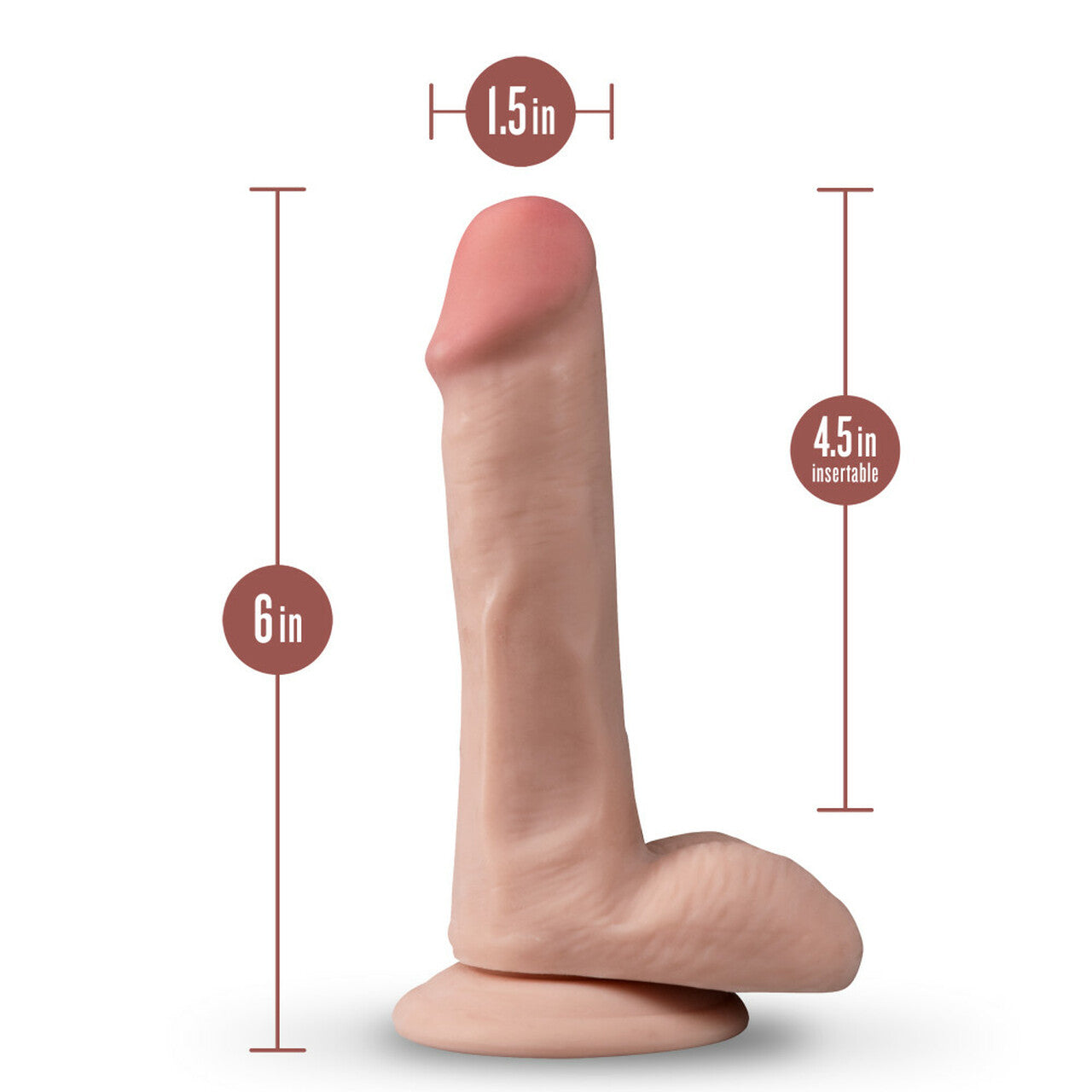 Dr. Skin Plus Posable Dildo With Balls 6 In. Vanilla