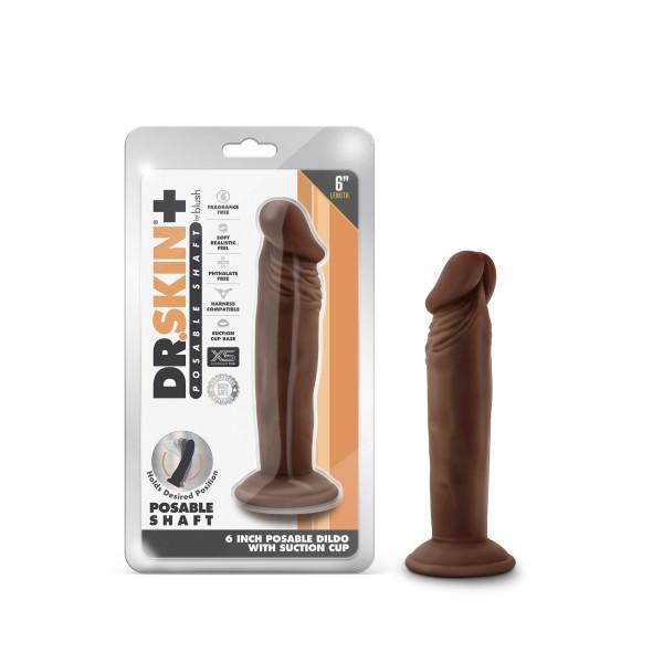 Dr Skin Plus Posable Dildo 6 Chocolate