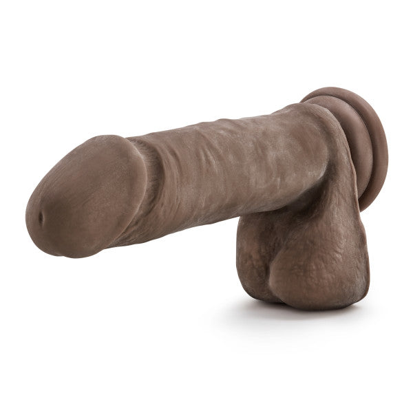 Dr. Skin Plus Thick Posable Dildo With Balls 9 In. Chocolate