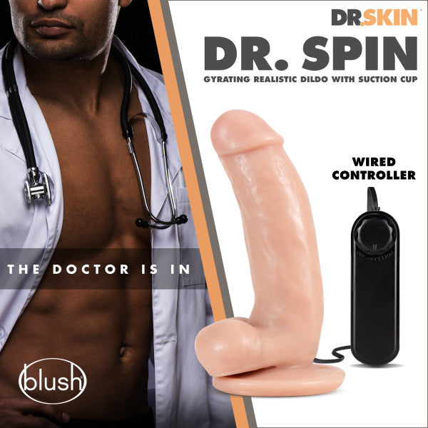 Dr. Skin - Dr. Spin 7" Gyrating Dildo Vanilla