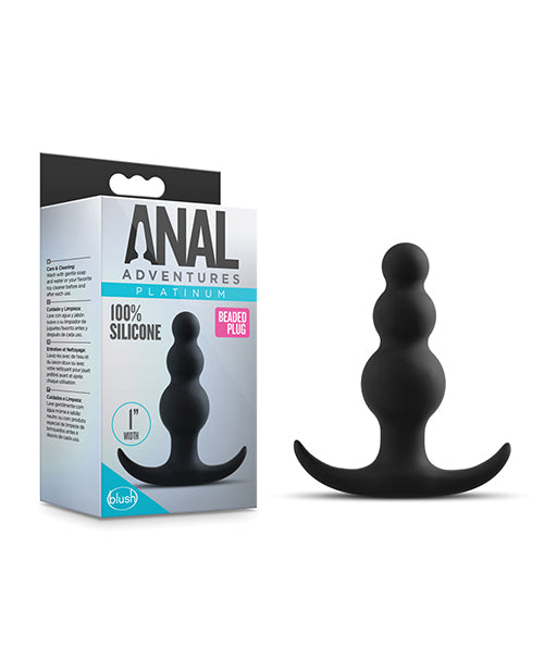 Anal Adventure Platinum Beaded Plug Black
