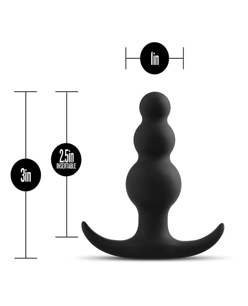 Anal Adventure Platinum Beaded Plug Black