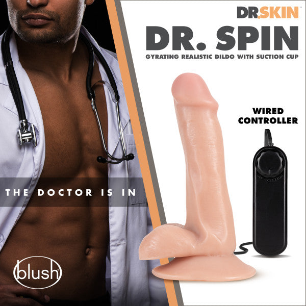 Dr. Skin - Dr. Spin 6" Gyrating Dildo Vanilla