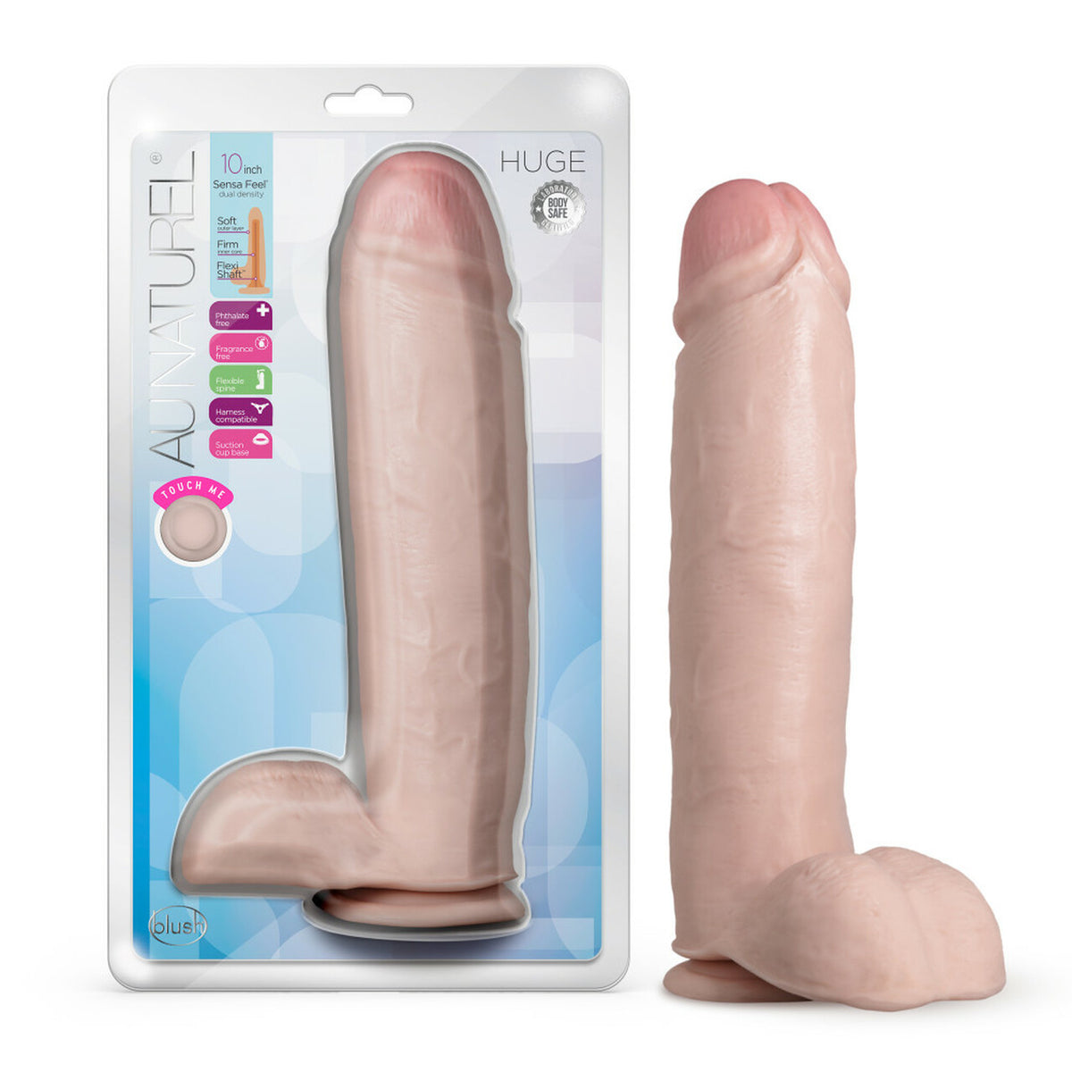 Au Naturel Huge Dildo 10 In. Vanilla