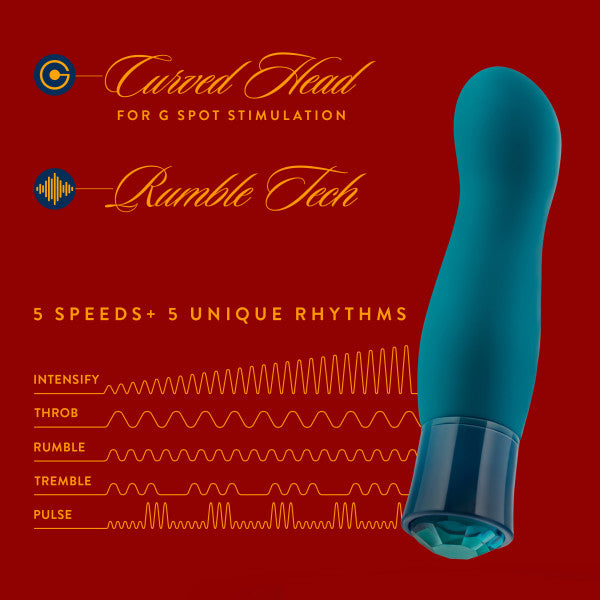 Blush Oh My Gem Fierce Rechargeable Warming Silicone G-spot Vibrator Blue Topaz