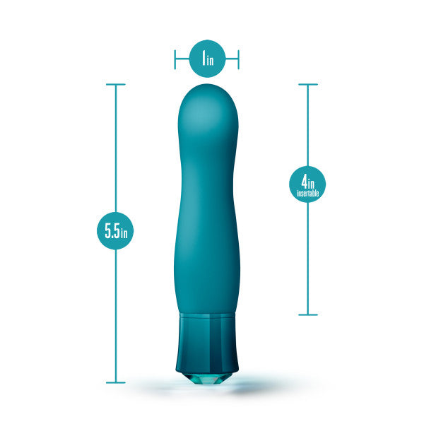 Blush Oh My Gem Fierce Rechargeable Warming Silicone G-spot Vibrator Blue Topaz