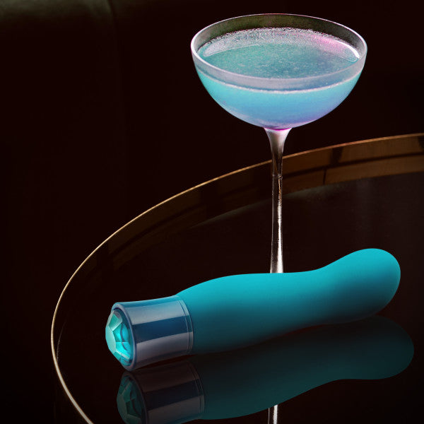 Blush Oh My Gem Fierce Rechargeable Warming Silicone G-spot Vibrator Blue Topaz