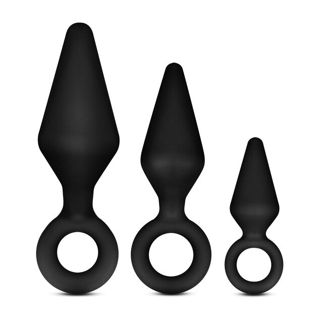 Blush Anal Adventures Platinum Silicone Loop Plug Kit - Black