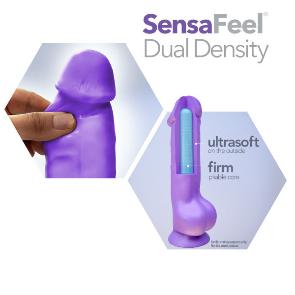 Neo Dual Density Dildo 8` Neon Purple