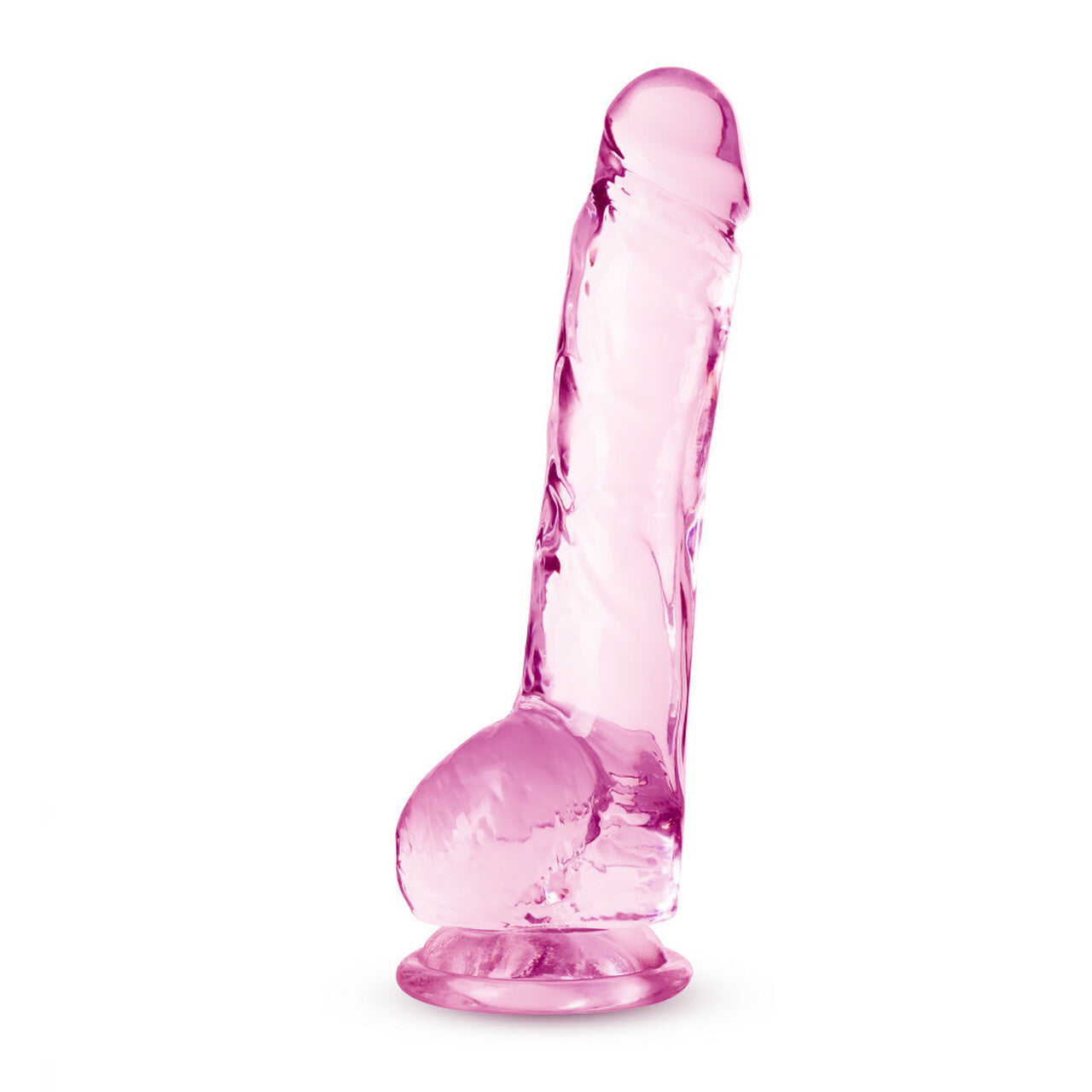 Naturally Yours Crystalline Dildo 8 In. Rose