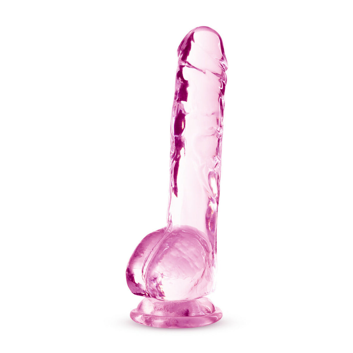 Naturally Yours Crystalline Dildo 8 In. Rose