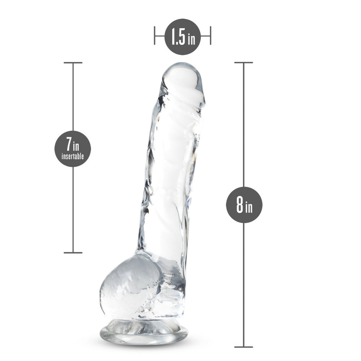 Naturally Yours Crystalline Dildo 8 In. Diamond