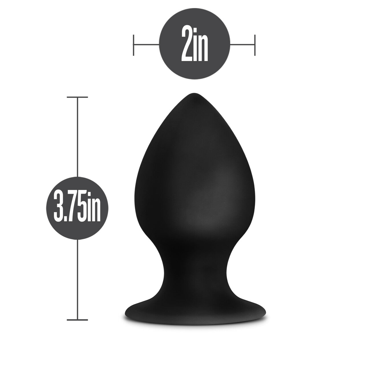 Blush Anal Adventures Platinum Silicone Anal Stout Plug - Large Black