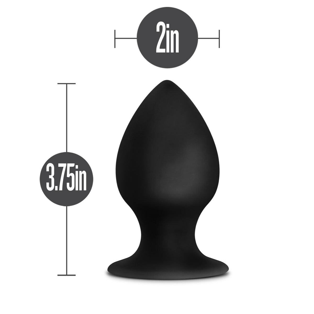 Blush Anal Adventures Platinum Silicone Anal Stout Plug - Large Black